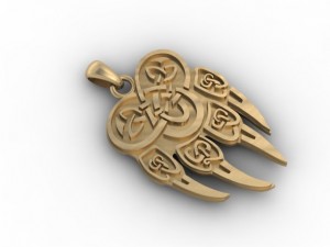 paw pendant Model Cetak 3D