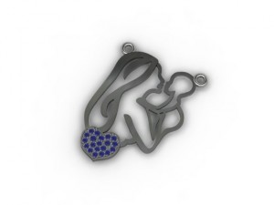 mom and baby pendant Model do druku 3D
