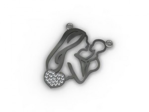 mom and baby pendant Model do druku 3D