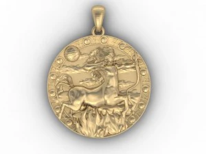 射手座ペンダント 3Dプリントモデル