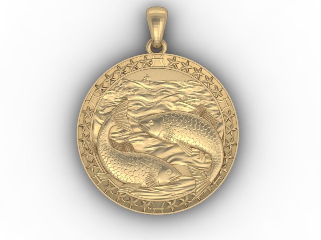 pisces pendant 3D Print Model .c4d .max .obj .3ds .fbx .stl .blend 