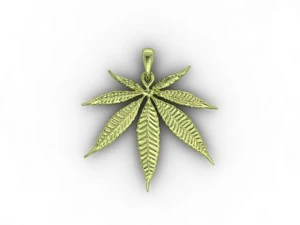 marijuana pendant 3D Print Model