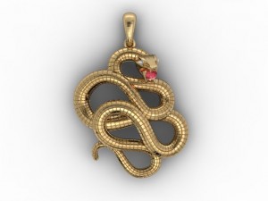 snake pendant 3D Print Model