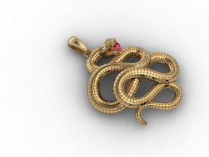 snake pendant Model Cetak 3D
