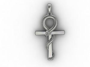 cross with snake Modèles 3D en vedette