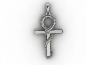 cross with snake 3D Print Model