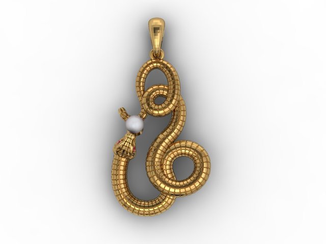 snake pendant 3D 打印模型 .c4d .max .obj .3ds .fbx .stl .blend 