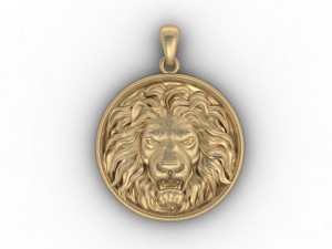 lion pendant Model Cetak 3D