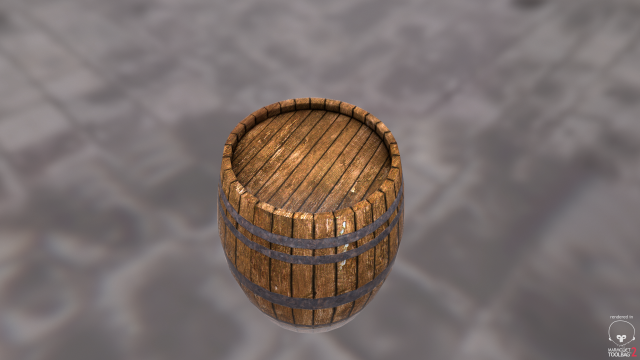 wood barrel 3D Model .c4d .max .obj .3ds .fbx .stl .blend 