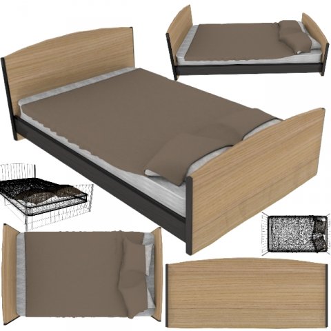 bed 3D Модель .c4d .max .obj .3ds .fbx .stl .blend 