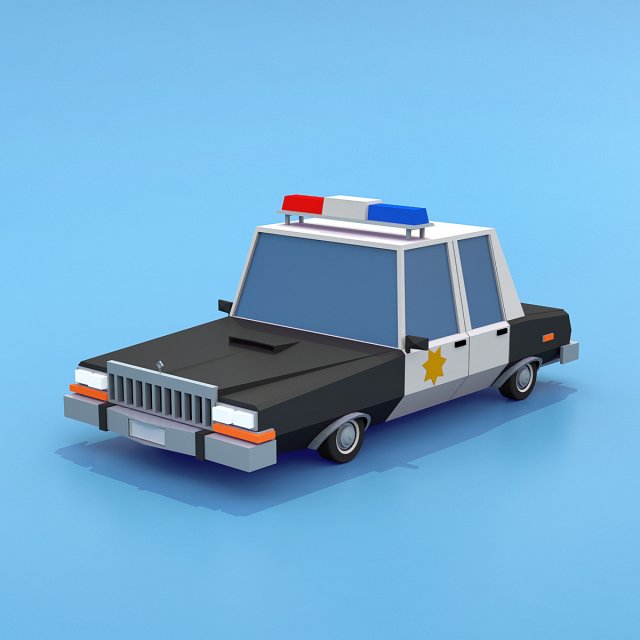 Police car Modello 3D .c4d .max .obj .3ds .fbx .stl .blend 