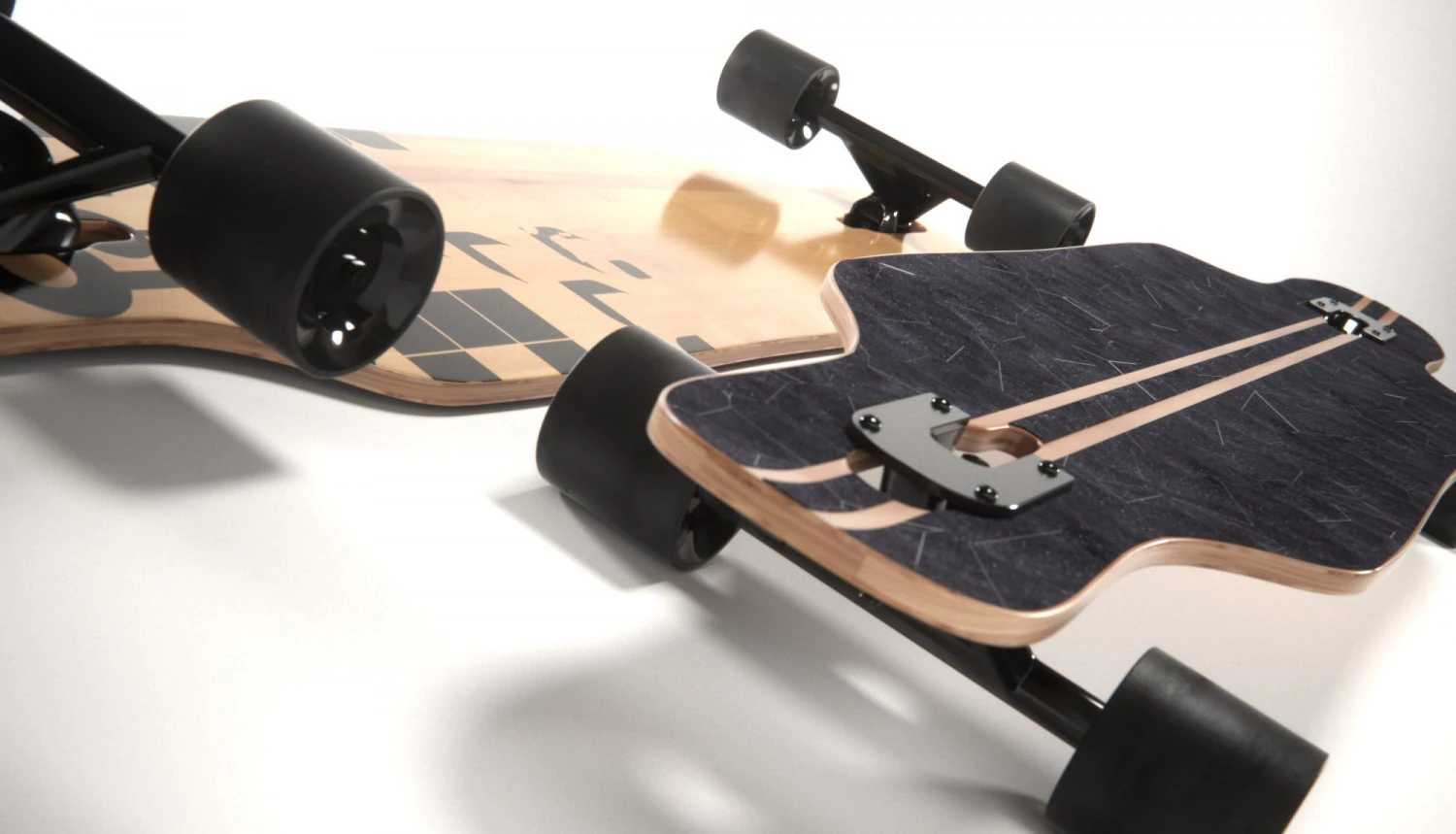realistic longboard 3D Model .c4d .max .obj .3ds .fbx .stl .blend 
