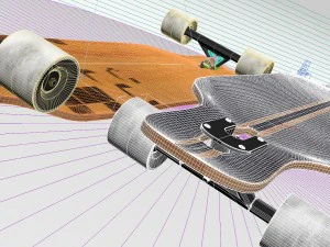 realistic longboard 3D Model