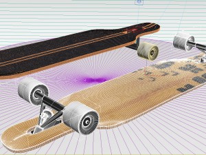 realistic longboard 3D मॉडल
