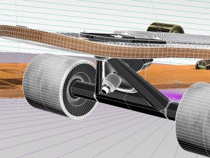 realistic longboard 3D मॉडल