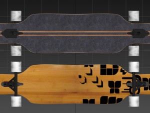 realistic longboard 3D मॉडल
