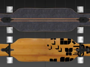 realistic longboard 3D Model