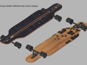 realistic longboard 3D मॉडल