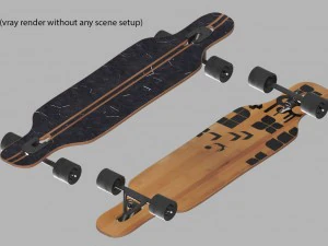 realistic longboard 3D Model