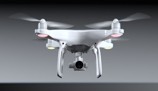 dji phantom 4 quadcopter drone Modelo 3D in Drone Copter 3DExport