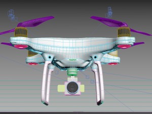 dji phantom 4 quadcopter drone Model 3D