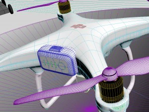 dji phantom 4 quadcopter drone 3D Model