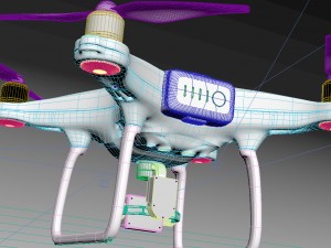 dji phantom 4 quadcopter drone Model 3D