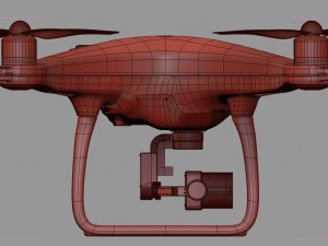 dji phantom 4 quadcopter drone Model 3D