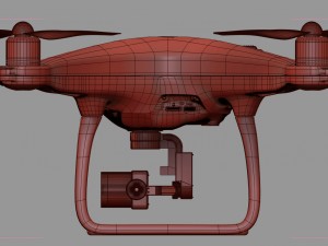 dji phantom 4 quadcopter drone Model 3D
