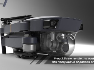 dji mavic pro quadcopter 3D मॉडल