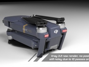 dji mavic pro quadcopter 3D मॉडल