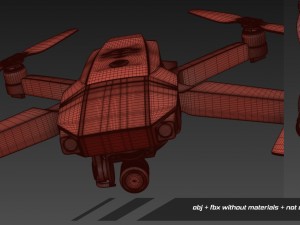 dji mavic pro quadcopter 3D मॉडल