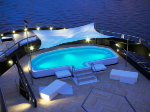 mega yacht complete day and night scenes 3D मॉडल
