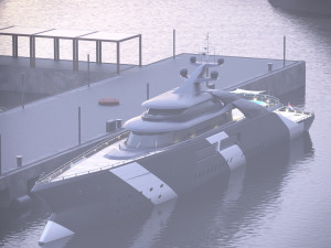 mega yacht complete day and night scenes 3D मॉडल