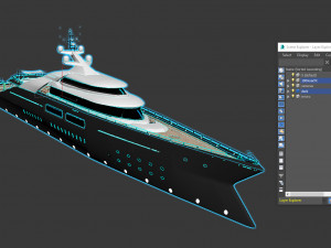 mega yacht complete day and night scenes 3D मॉडल