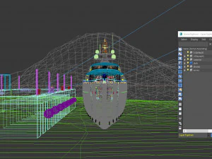 mega yacht complete day and night scenes 3D Model