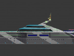 mega yacht complete day and night scenes 3D मॉडल