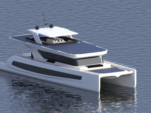 luxury solar catamaran 3D मॉडल