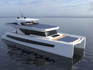 luxury solar catamaran 3D Model
