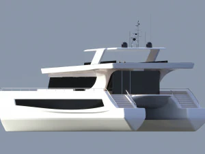 luxury solar catamaran 3D Model