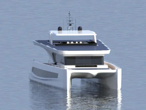 luxury solar catamaran 3D Model