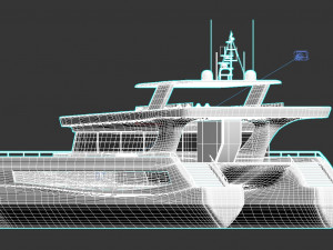luxury solar catamaran Modello 3D