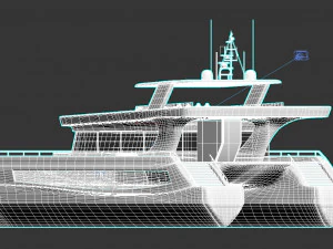 luxury solar catamaran 3D Model