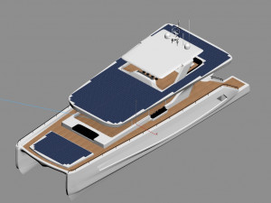 luxury solar catamaran Modello 3D