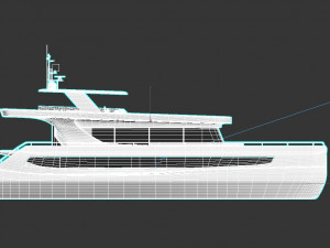 luxury solar catamaran Modello 3D