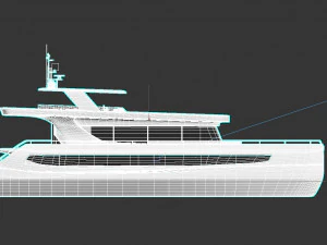 luxury solar catamaran 3D Model