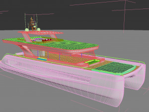 luxury solar catamaran Modello 3D
