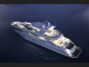 sunseeker predator 130 superyacht 3D Model