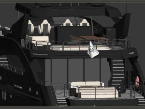 sunseeker predator 130 superyacht 3D Model