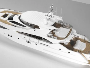 sunseeker predator 130 superyacht 3D Model